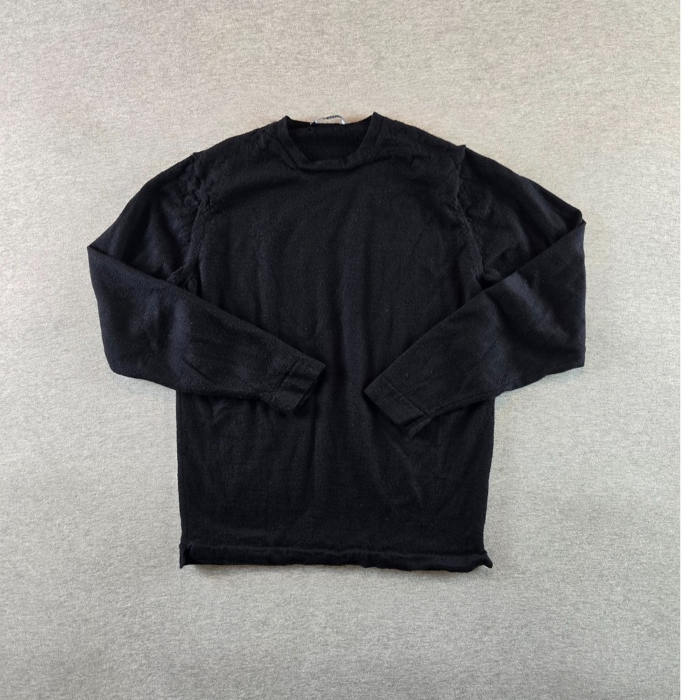 THOM SWEENEY Sweater Mens XS Black 100% Superfine 120's Merino Wool Long Sleeve‎